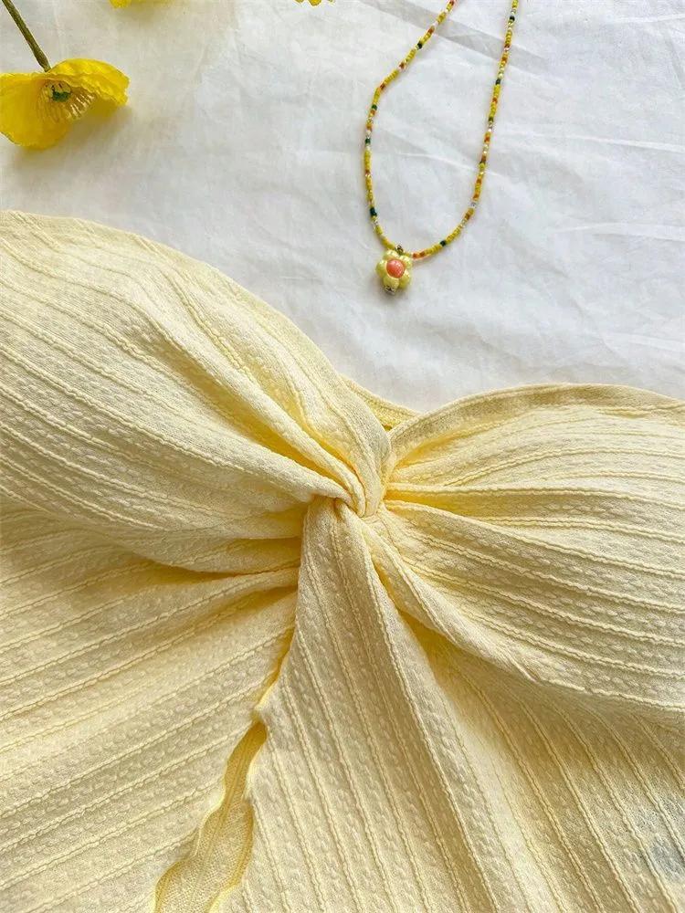 Кроп-топ phumee Без спинки Топ-труба Без бретелей Перекрученный узел A2361