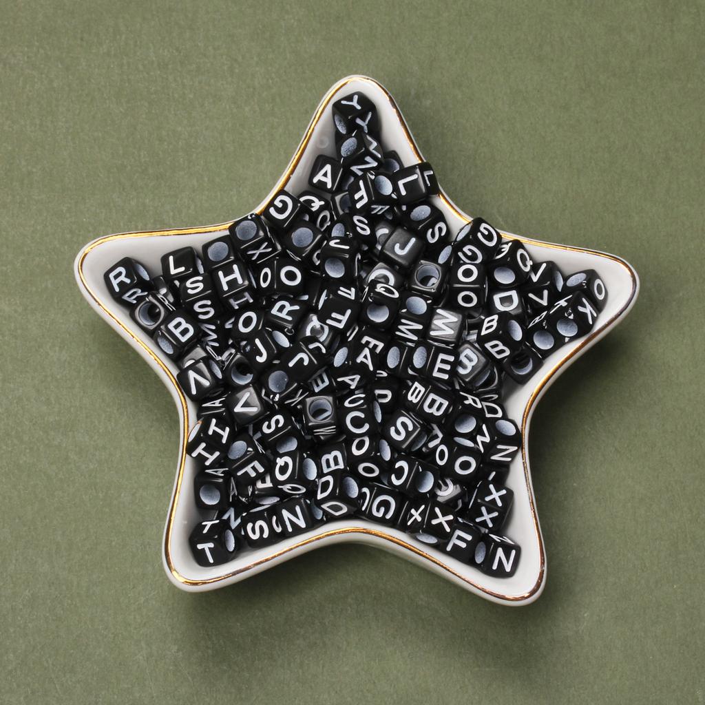 Мода 80 шт 6 мм Акриловый куб Материал Квадратная буква Сосновые бусины Ручной работы Браслет Изготовление ювелирных изделий Аксессуары DIY