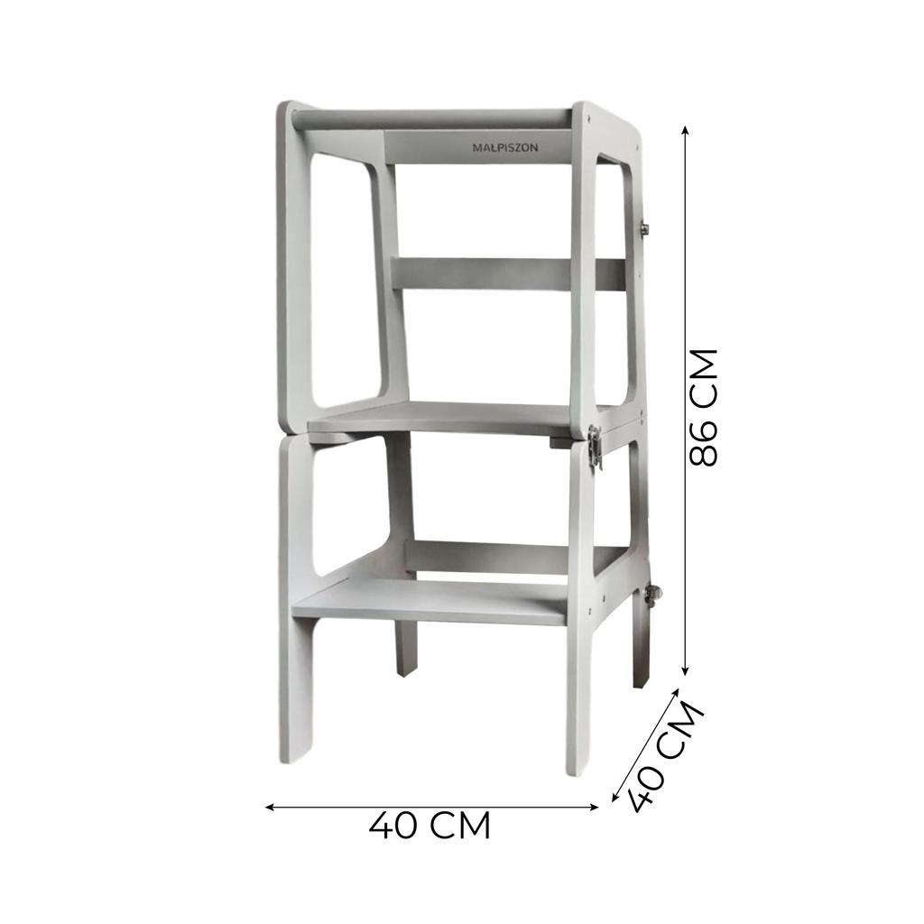 Складной кухонный табурет для малышей, детский табурет-подставка с защитным порученем, детский табурет для обучения стоя, 2 в 1, цвет лама серый