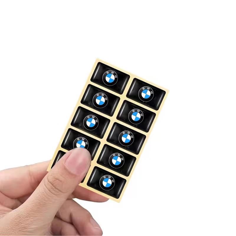 10Pcs 3D Car Steering Wheel Badge Stickers Accessories For BMW Performance E46 E90 F10 F30 X3 F20 E60 E70 E39 E36 E87 X7 EKQNR1