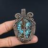Tree Of Life Tibetan Turquoise Pendant, 999 Copper Wire Wrapped Gemstone Jewelry, Handmade Pendant, For Thanksgiving