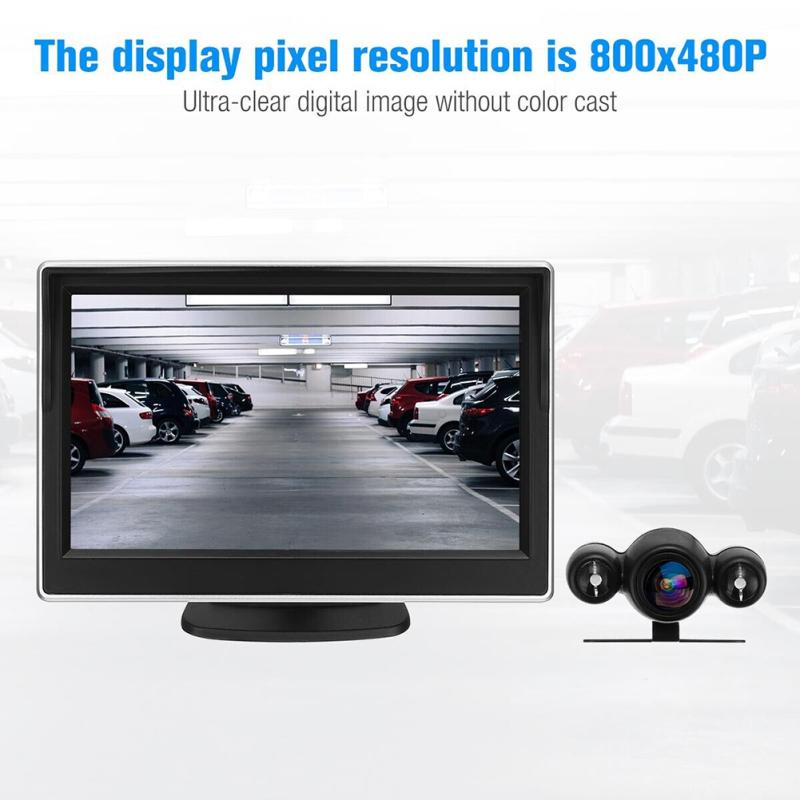 Резервная камера с 5-дюймовым монитором, водонепроницаемая камера заднего вида ночного видения, проводная резервная камера для автомобиля, грузовика, внедорожника