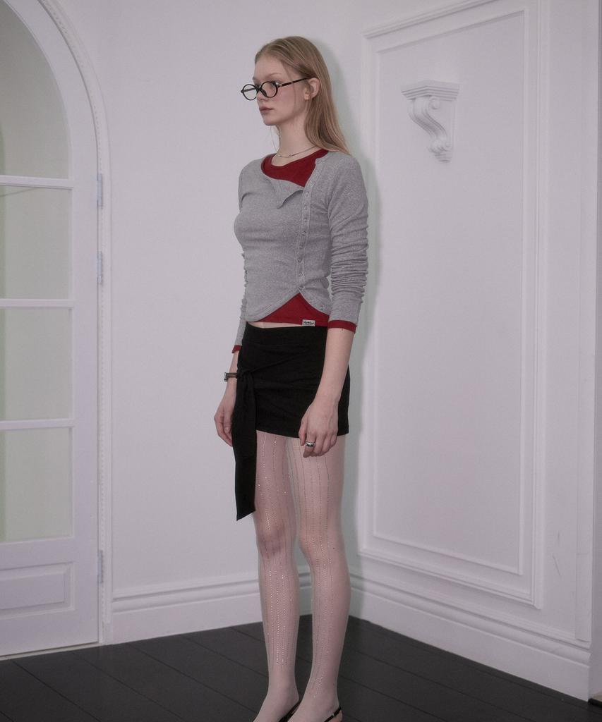 ROSEFRANTZ Side Eyelet Long Sleeve [Gray]