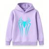 Kids Boys Girls Crew Neck Short Sleeve T-Shirt, 100% Cotton Casual Tees with Glowing Cyan Spider Pattern, Breathable Soft Summer Tops for Daily Outdoo