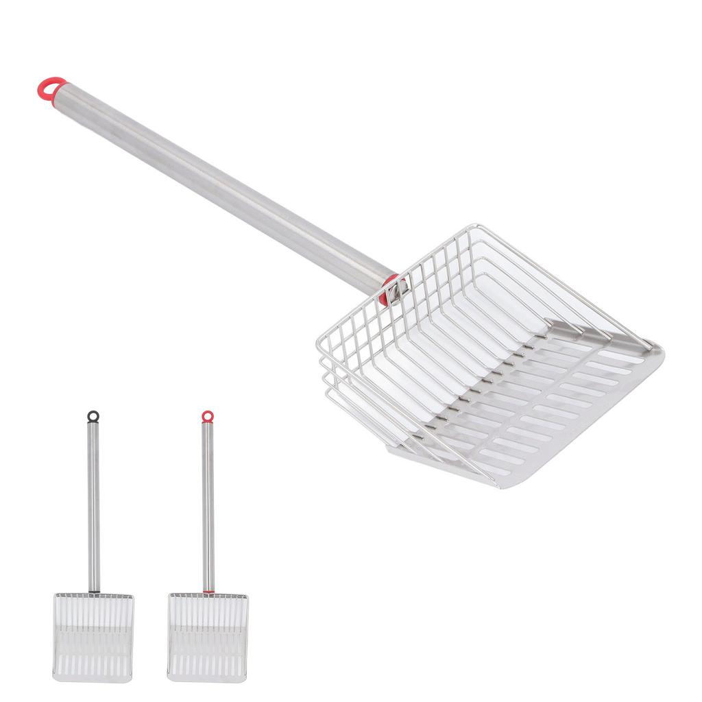 Совок для кошачьего туалета с длинной ручкой, металлический, съемный, антиразбрызгивающий, быстрая фильтрация, лопата для кошачьего туалета