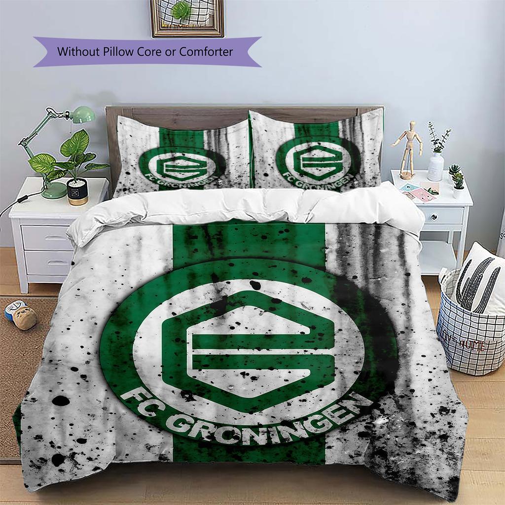 FC Groningen Pattern Bedding Quilt Set  Home Decoration  Gift (1 * duvet cover + 2 * pillowcase  without core)