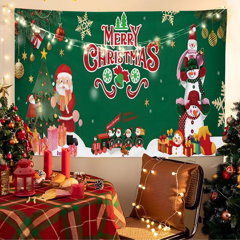 European Christmas Festival Hanging Cloth - Fresh Party Background Decor