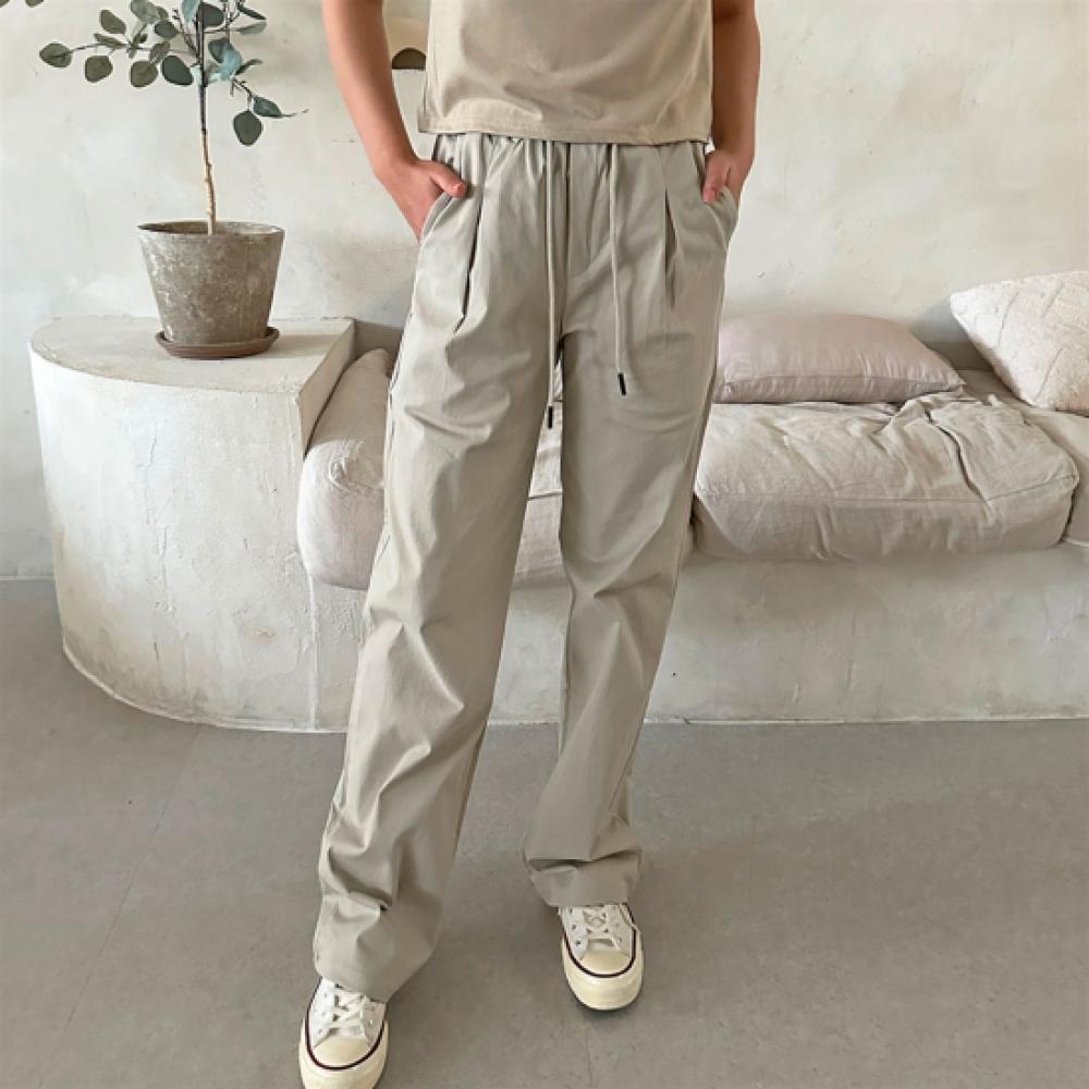 New Arrivals Open Run Women Sporty Straight Fit 2x String Banding Cotton Pants