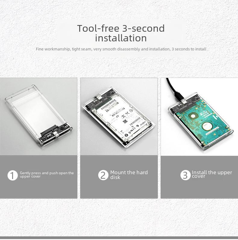 Прозрачный внешний корпус для SATA SSD USB 3.1 Type-C