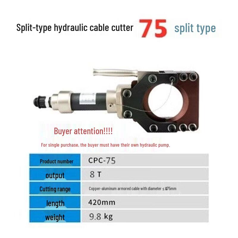 75mm Split Hydraulic Cable Cutter