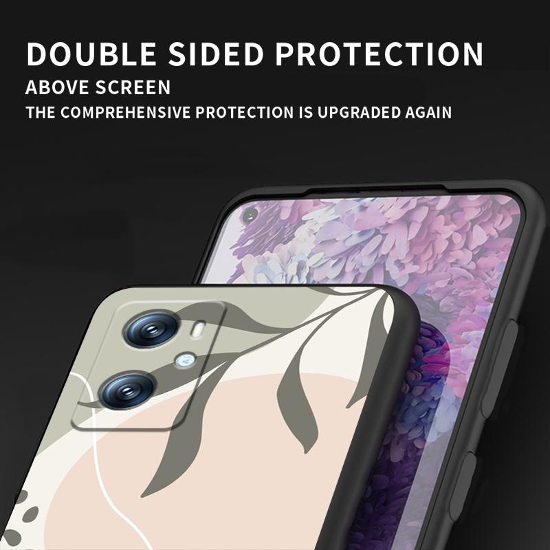 Vintage Flower Leaves For OPPO Find X6 X5 X3 A54S A5 A94 A16 A53S A57 A74 A72 A98 A78 A96 A9 5G Black Soft Phone Case