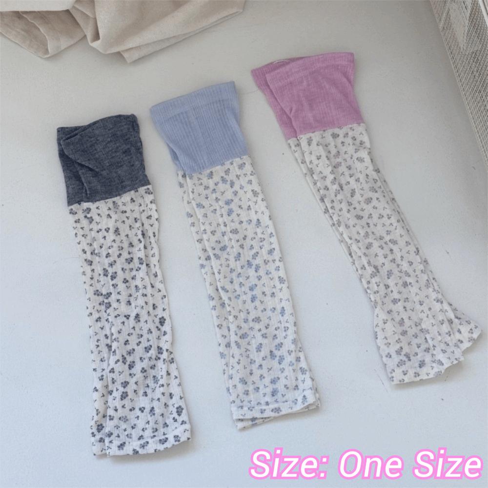 Thin Floral Leg Warmers Floral Pattern Mid Calf Socks New Floral Leg Socks Women Daily Wear