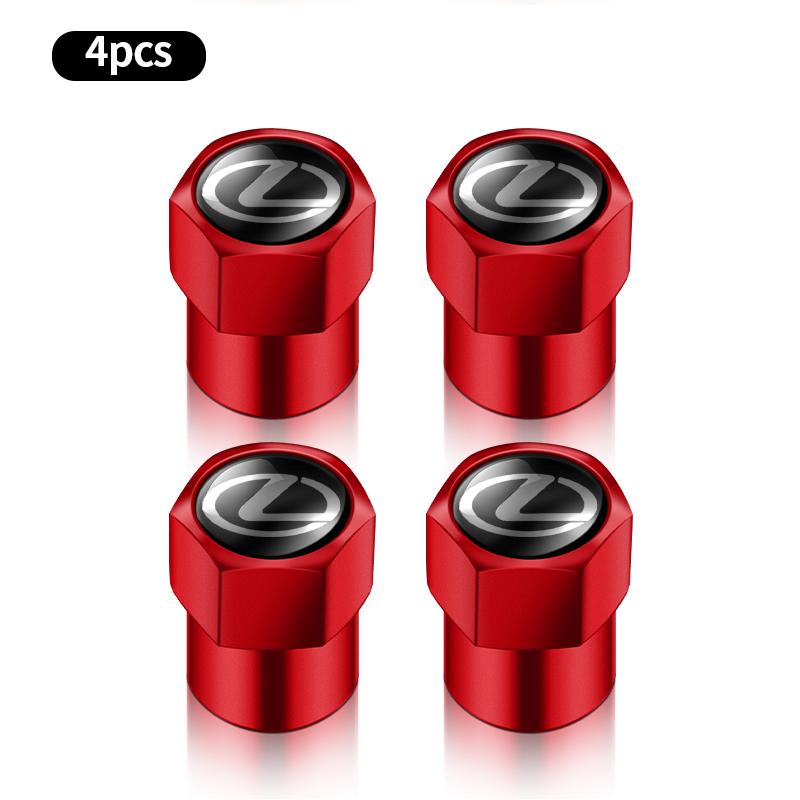 4PCS Car Badge Wheel Tires Valve Caps Metal Tyre Dust Covers For Lexus F-SPORT ES RX NX LS UX LM LX GX LC RZ IS CT GS RC HS