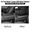 Для Tesla Model 3 Highland Model Y Juniper 2025 Аксессуары Крышка-накладка на бокс для хранения подлокотника Панель центральной консоли из АБС-пластика с карбоновым волокном