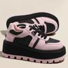 Women Sports Shoes Fashion Thick Sole Lace Up Vulcanized Shoe  Casual Student Heightening Shoes Couple Shoes Sneakers