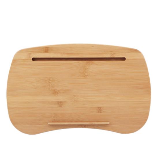 Bamboo Bed Table with Cushion Base Anti-Slip Plugs Laptop Tablet Folding Desk Sturdy Natural Bamboo Surface Bed Tray
