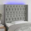 VidaXL LED Headboard Bedroom Furniture Single Bed Accessory Headboard Interior Light Grey 3124366