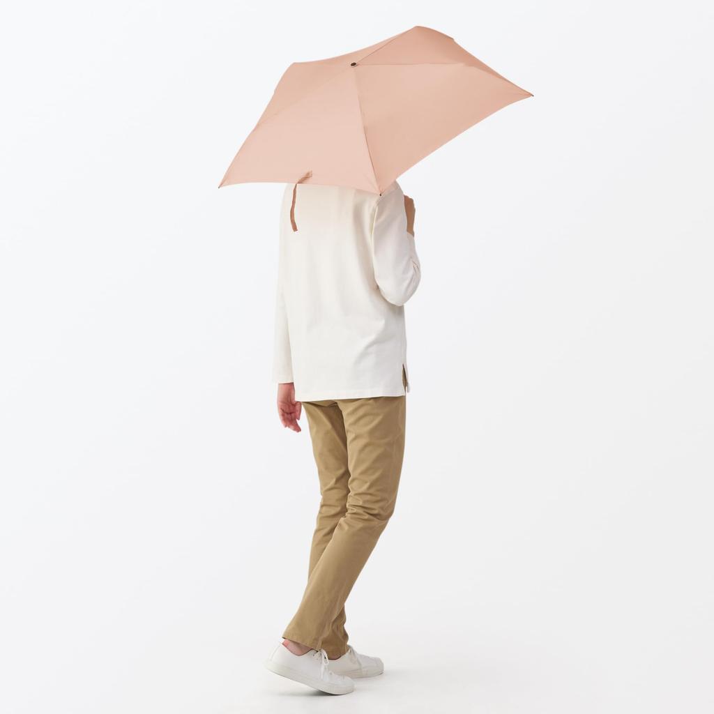 MUJI Легкий складной зонт от солнца и дождя, унисекс, легкий, длина спицы 50 см, для взрослых, DEA03A5A, розовый,