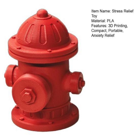 Novelty Desk Gadget 3D Printed Mini Fire-Hydrant Fidget Toy, Clickable Crisp Sound Stress Relief Accessory Compact Anxiety Decoration for Office Home,