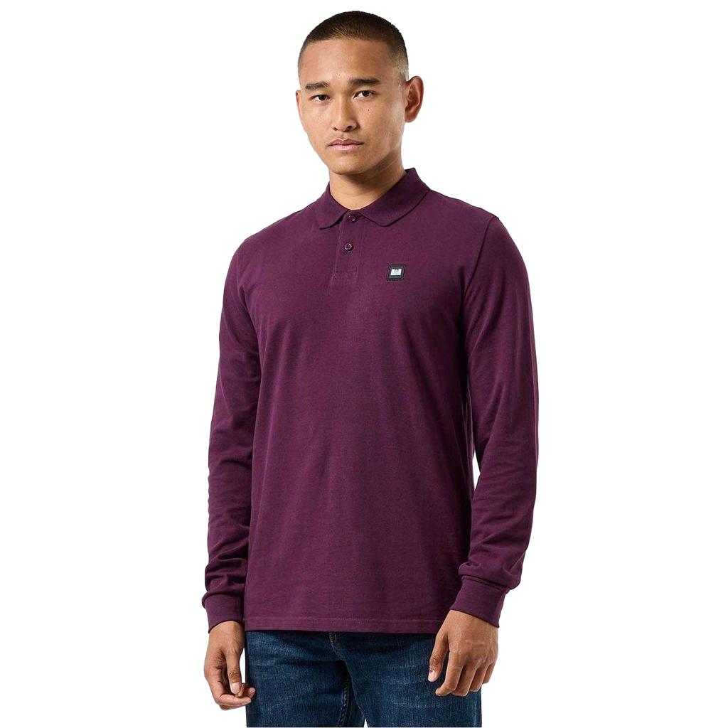 Weekend Offender Mens Dice Badge Long-Sleeved Polo Shirt