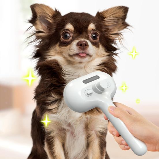 Паровая щетка для кошек, перезаряжаемая расческа-спрей для удаления шерсти с резервуаром для воды и кнопкой спуска, паровая щетка для ухода за домашними животными для кошек и собак