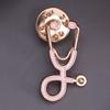 1Pcs Stethoscope Brooch Pin Doctor Nurse Collar Lapel Button Badge Medical Gift