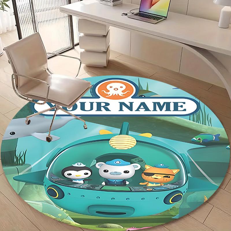 Personalized O-OCTONAUTS Round Chair Office Rug - Perfect for Mat, Office Chair & More - Ideal Gift for Birthdays and Holidays