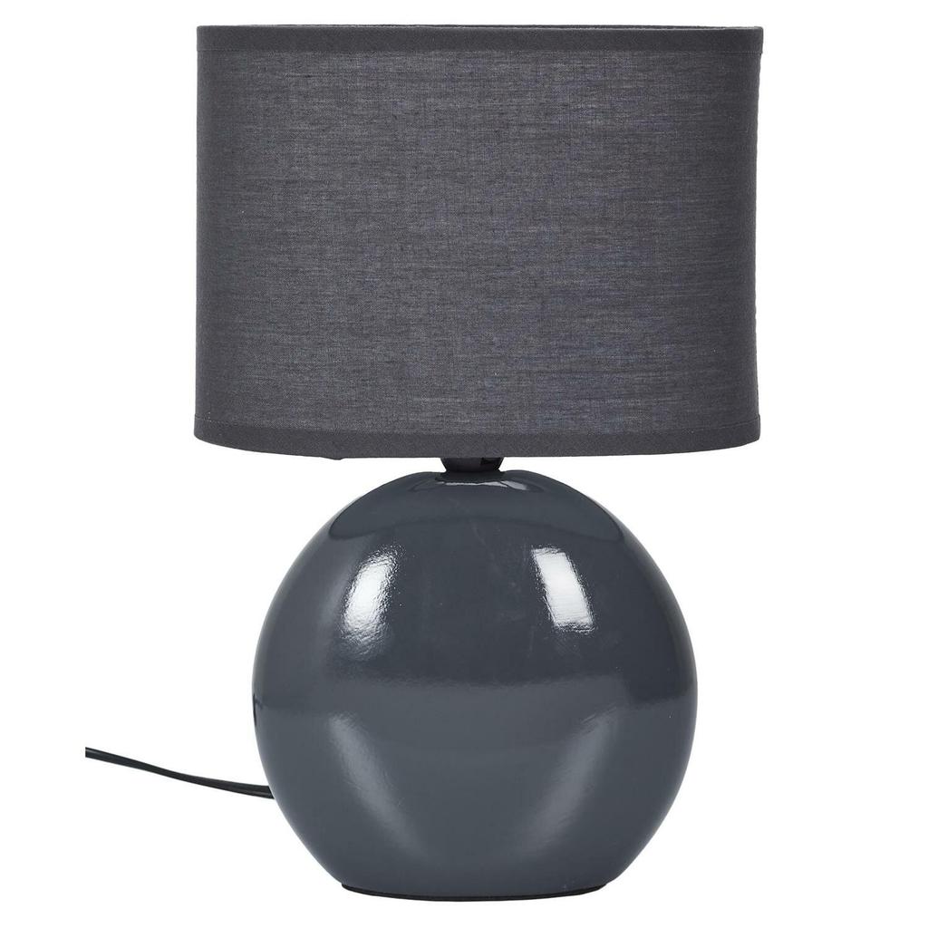 Oval Graphite Ceramic Table Lamp With Shade