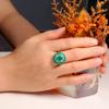 Модное потрясающее серебряное кольцо S925, натуральный зеленый агат, успокаивающий драгоценный камень, свет, роскошные украшения для женщин, помолвка, банкет, фестиваль, подарок