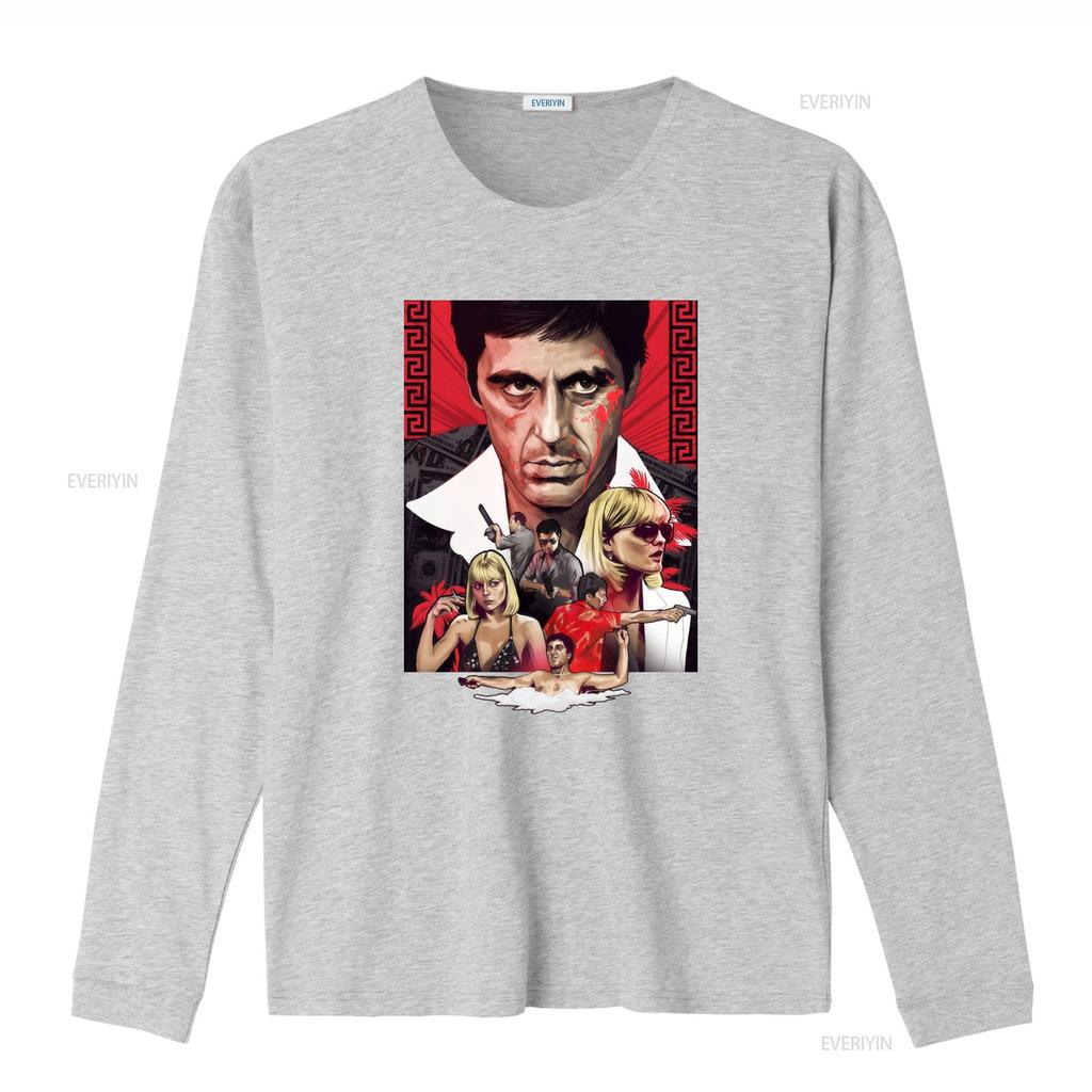 Vintage Classic Scarface Gangster Movie Print Casual T Shirt Vintage Washed Homme Stretched Versatile Unisex Fashion Slightly