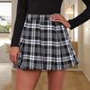 Женская юбка в клетку с высокой талией и одинаковым цветом, свободный подол, мягкая лоскутная застежка-молния по бокам, длина выше колена, женская коммутационная юбка