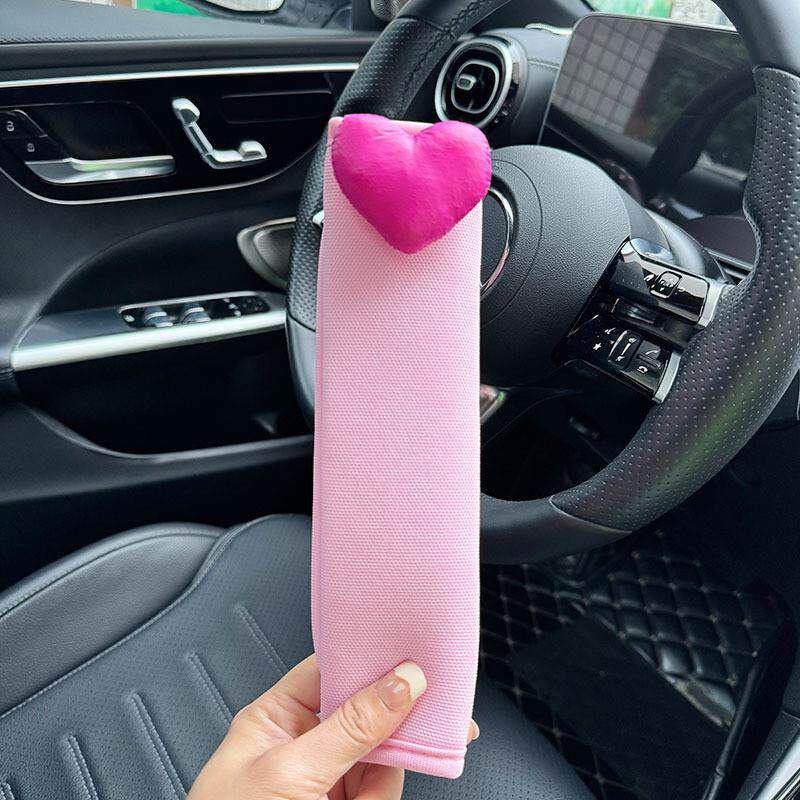Car Seatbelt Shoulder Pad with Girly Bowknot, Universal for All Seasons, Anti-Neck Strain, Car Decoration for Girls