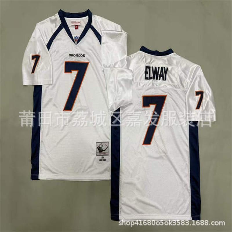 Denver Broncos Retro Football Jersey Mens Cotton Training Shirt NFL Style Sports Fan Apparel
