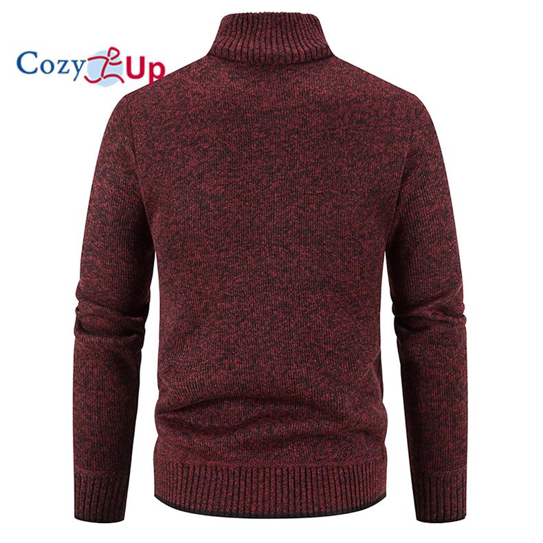 Cozy up мужской маленький воротник-стойка плюс бархатный утолщенный трикотажный кардиган свитер куртка