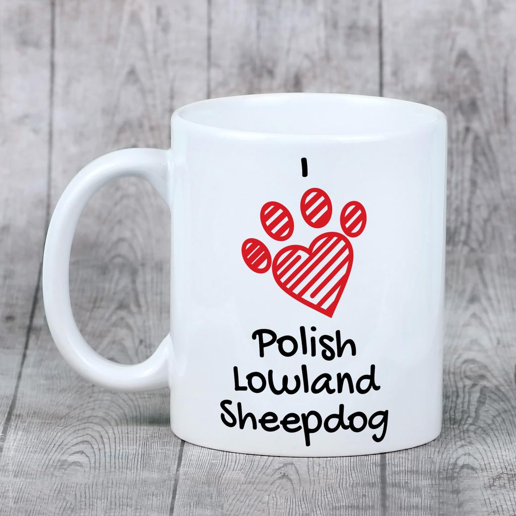 Polish Lowland Sheepdog, PON, Valee Sheepdog - cup with a dog, cute cup with graphics, a gift with your photo from the Art-Dog brand