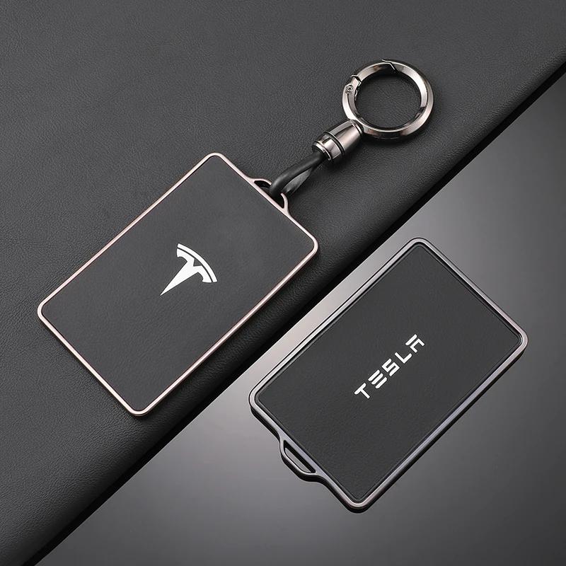High Quality Leather Car NFC Key Case Shell Cover Fob for Tesla Model 3 S X Model Y Key Case Protector Holder Auto Accessories