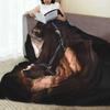 Попоны для лошадей Коралловый флис Плюш Летние Природа Дикие животные Портативные Легкие Пледы для дома Автомобиля Постельное белье