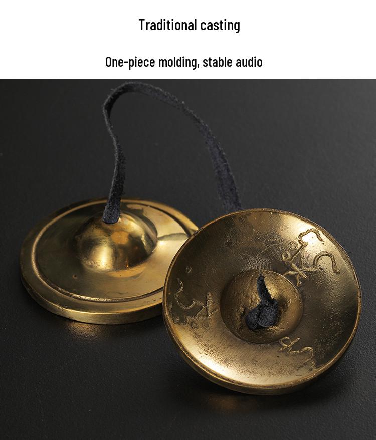 Nepal Handmade Brass Cymbals: Percussion Gong & Yoga Awakening Instrument