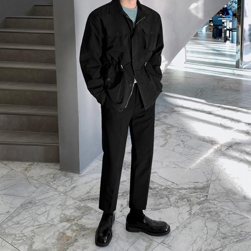 Пиджак с лацканами для работы, мужская весна-осень, корейская версия, свободный, модный, повседневный, универсальный, красивый, пальто, верх