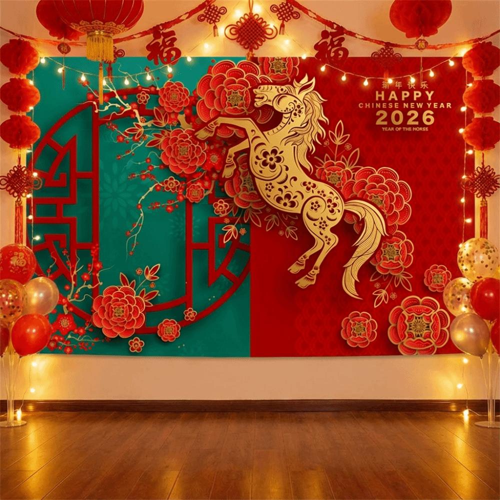 Новый стиль украшение для вечеринки красный золото фотофон традиционный фон трансграничный