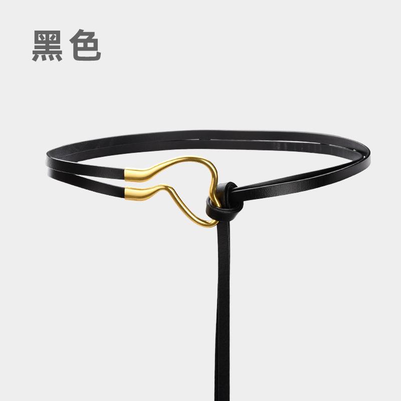 Belt Leather Women'S Simple Thin Belt Women'S Suit Dress Knotted Fashion Belt