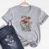 (Asian Size)Tee Top Fashion T Shirt Women Print Lady Female Flower Lovely 90s Graphic Clothing Casual Short Sleeve T-shirt