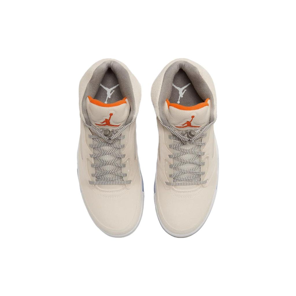 Air Jordan 5 Retro SE Craft Light Orewood Коричневые мужские кроссовки кремового цвета Safety-Orange Flat-Pewter FD9222-180