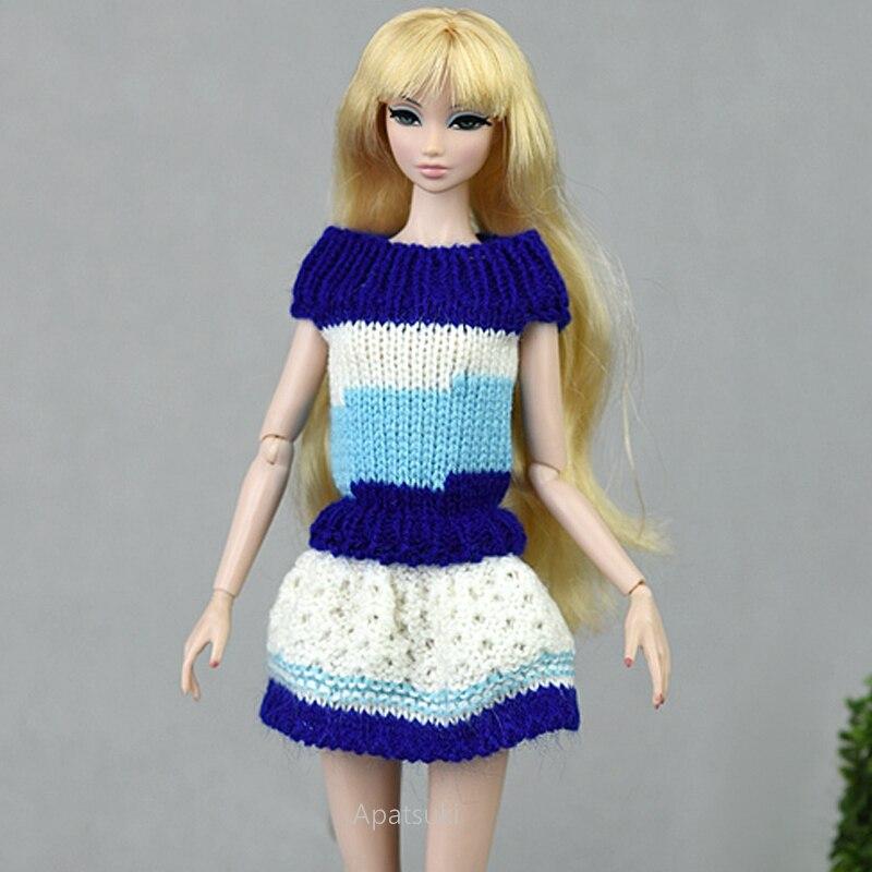 Вязаный вручную свитер ручной работы для куклы Барби, наряды, платье, 1/6, аксессуары для кукол, игрушки для детей, подарок