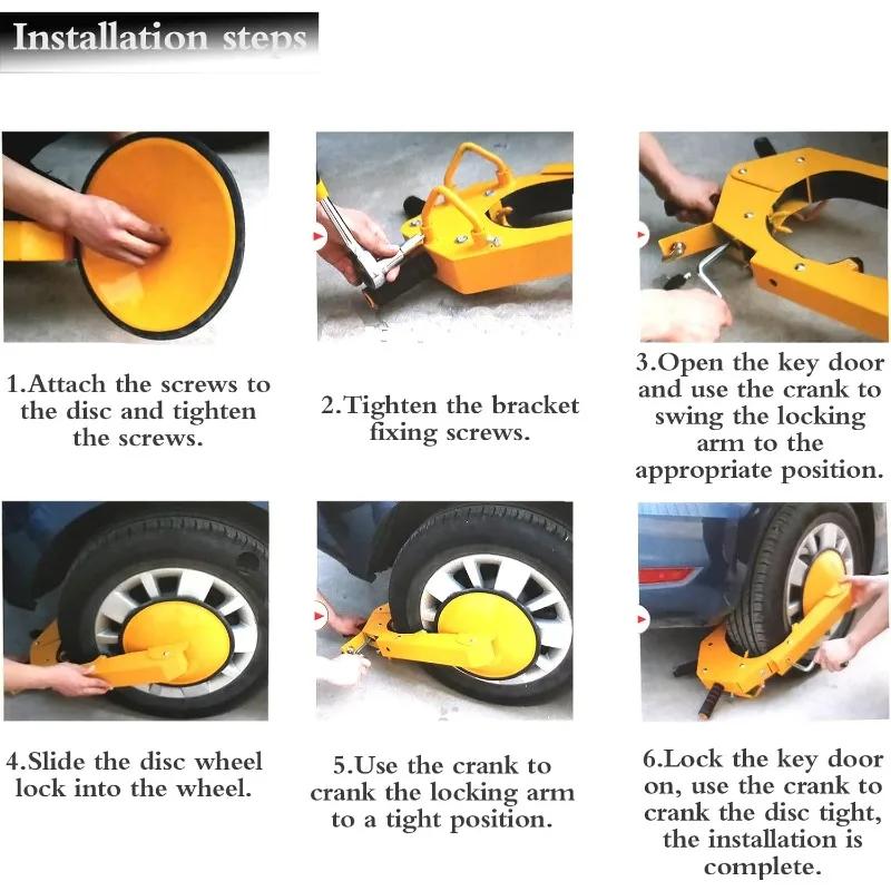 Anti Theft Security Universal Tire Boot Lock Heavy Duty Adjustable Trailer Wheel Lock for Vehicle Car Truck RV Trailer Lock