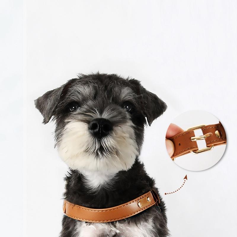 Y shaped leather pet harness for cat and small dogs metal accessories dog harness with leash set no pull light weight pet vest