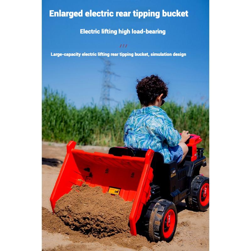 Детская электрическая четырехколесная игрушечная коляска для бездорожья с дистанционным управлением, двойным приводом и музыкальной светодиодной подсветкой Bluetooth