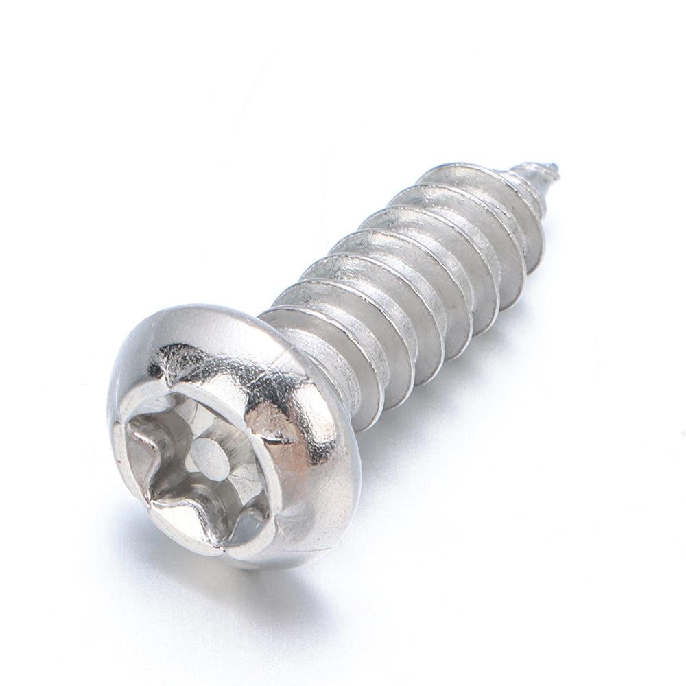 Silver Self-Tapping Screw Anti-Theft Sheet Metal Screws Security Button Head License Plate