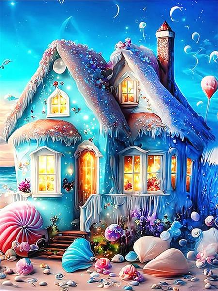 5D Diy Алмазная картина Дом Фэнтези Полный квадрат Круглая вышивка Мозаика Бабочка Цветок Домашний декор