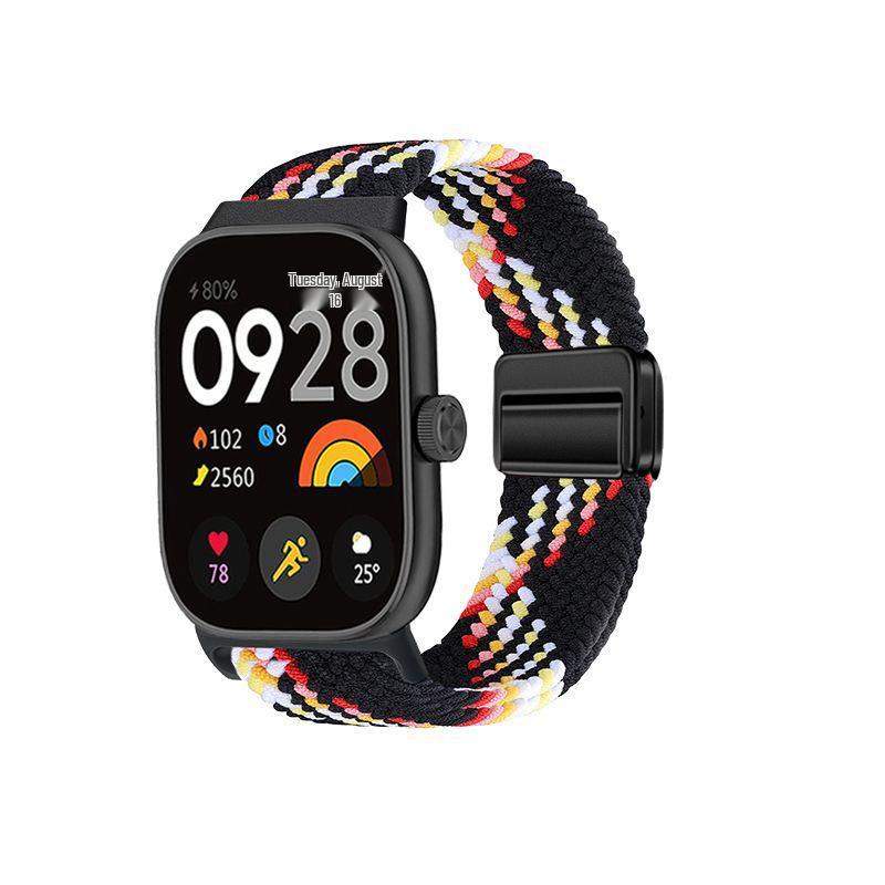 Совместимо с Xiaomi Band 8/9 Pro и Redmi Watch 4/5/6: Плетеная лямка с магнитной пряжкой
